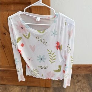 Floral Sheer Long Sleeve Top